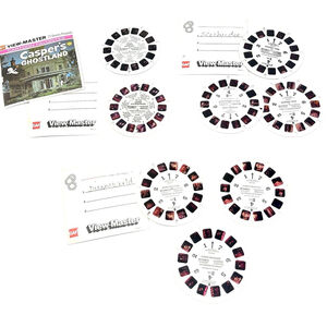 View Master GAF Stereo Reel Disney On Parade 1-3, Scooby Doo 1-3, Casper 1-2 USA